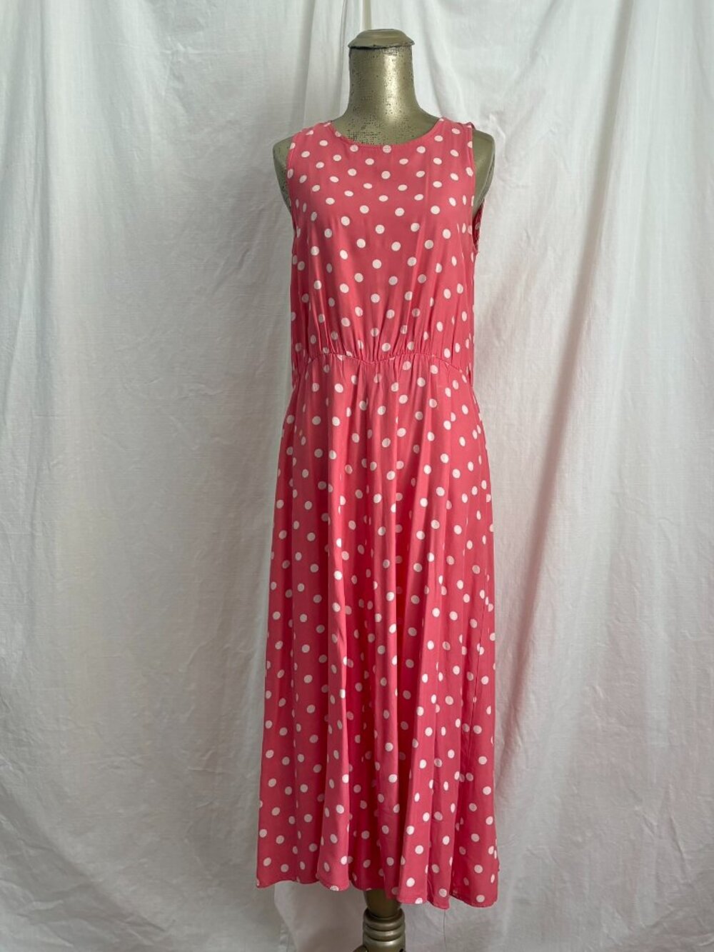 Vintage My Michelle Pink Polka Dot Maxi Dress 5/6 Rockabilly Retro Pin Up